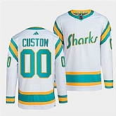 Men's San Jose Sharks Custom White 2022 Reverse Retro Stitched Jersey,baseball caps,new era cap wholesale,wholesale hats